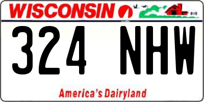 WI license plate 324NHW