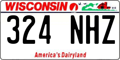 WI license plate 324NHZ