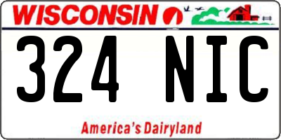 WI license plate 324NIC