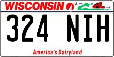 WI license plate 324NIH