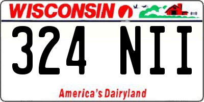 WI license plate 324NII
