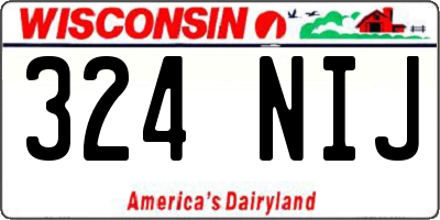 WI license plate 324NIJ
