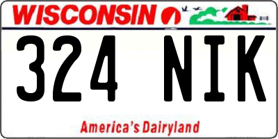 WI license plate 324NIK