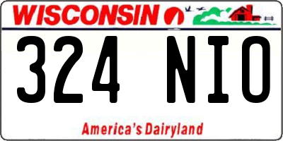 WI license plate 324NIO