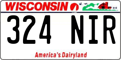WI license plate 324NIR