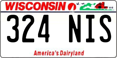 WI license plate 324NIS
