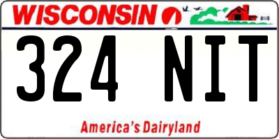 WI license plate 324NIT