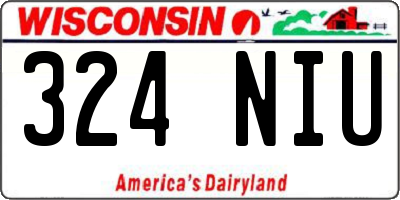 WI license plate 324NIU