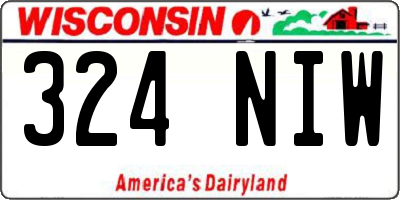 WI license plate 324NIW