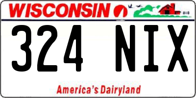 WI license plate 324NIX