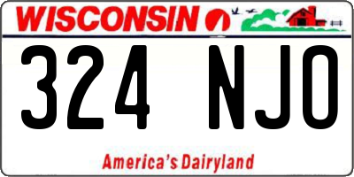 WI license plate 324NJO