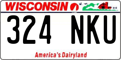WI license plate 324NKU