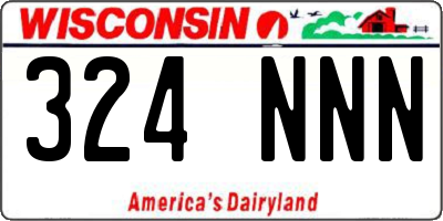 WI license plate 324NNN