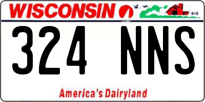 WI license plate 324NNS