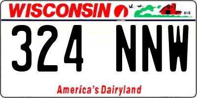 WI license plate 324NNW