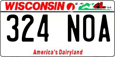 WI license plate 324NOA