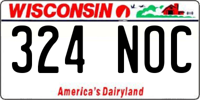 WI license plate 324NOC