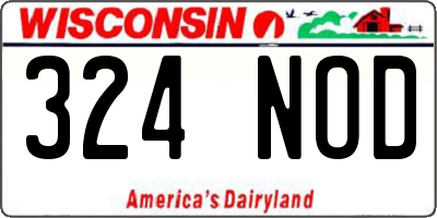 WI license plate 324NOD
