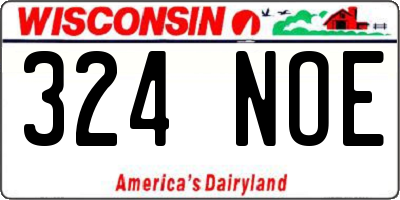 WI license plate 324NOE