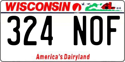 WI license plate 324NOF