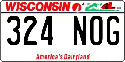 WI license plate 324NOG