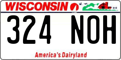 WI license plate 324NOH