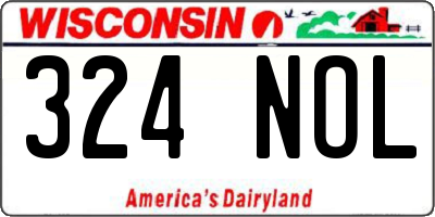 WI license plate 324NOL