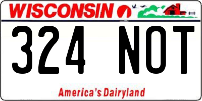 WI license plate 324NOT
