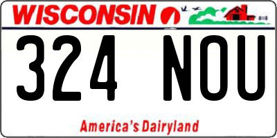 WI license plate 324NOU