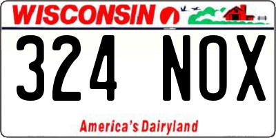 WI license plate 324NOX