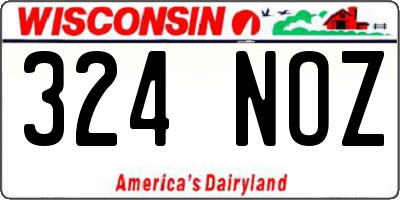 WI license plate 324NOZ