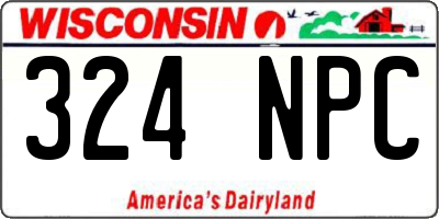 WI license plate 324NPC