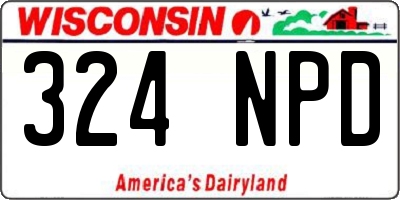 WI license plate 324NPD