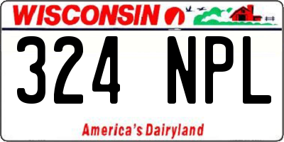 WI license plate 324NPL