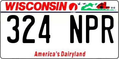 WI license plate 324NPR