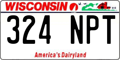 WI license plate 324NPT