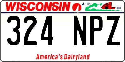 WI license plate 324NPZ