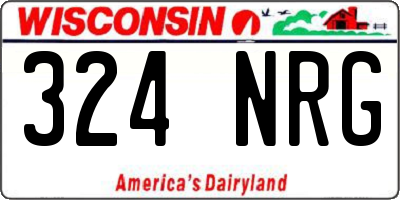 WI license plate 324NRG