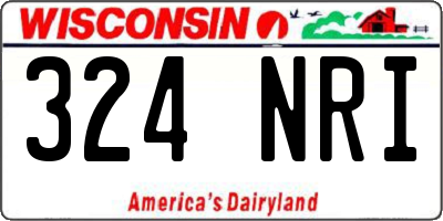 WI license plate 324NRI