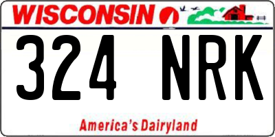 WI license plate 324NRK