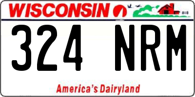 WI license plate 324NRM