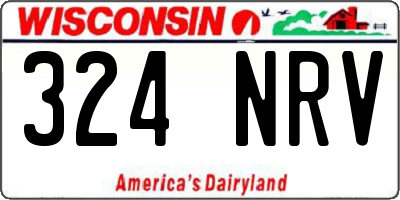 WI license plate 324NRV