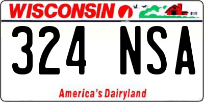 WI license plate 324NSA