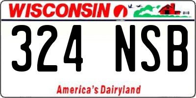 WI license plate 324NSB