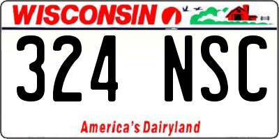WI license plate 324NSC
