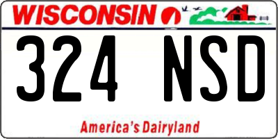 WI license plate 324NSD