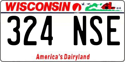 WI license plate 324NSE