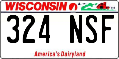 WI license plate 324NSF