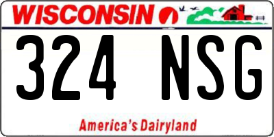 WI license plate 324NSG