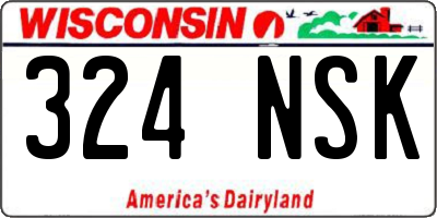 WI license plate 324NSK